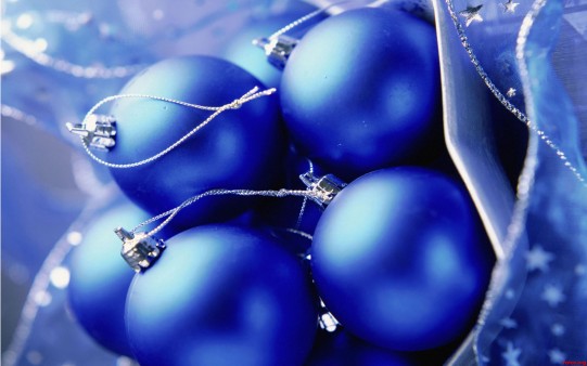 Fondo Bolas de Navidad Azules