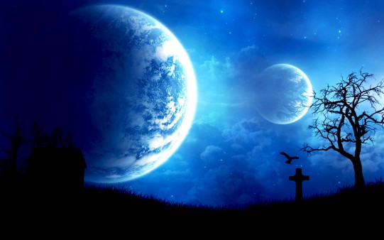 Cementerio con dos lunas.