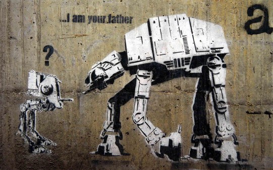 Graffiti de Banksy. Yo soy tu padre