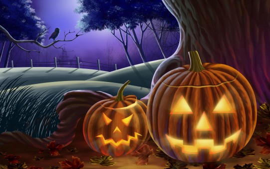 Calabazas en Noche de Halloween