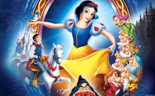 Fondo Princesas Disney Blancanieves y los siete Enanitos.