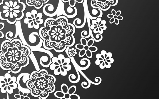 Abstracto Floral en Blanco y Negro